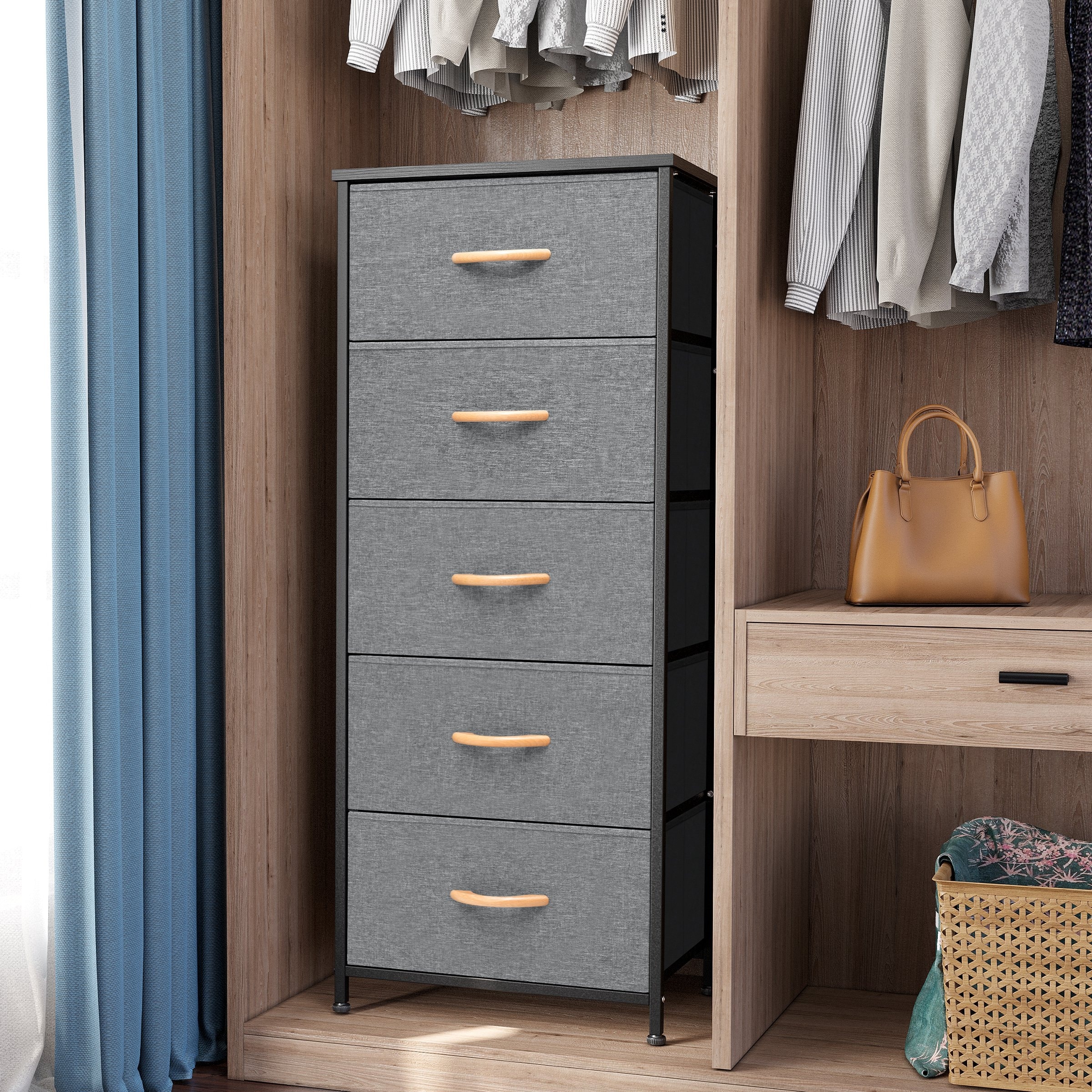 Crestlive Products Household 5-Drawer Vertical Dresser Storage Chest