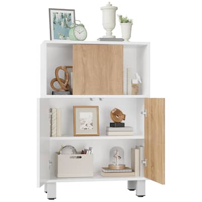 Wooden Storage Cabinet Sideboard Buffet Cabinet with Sliding Doors