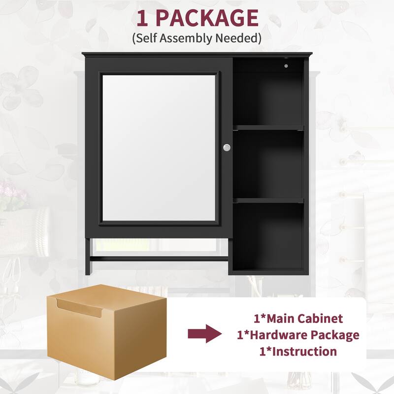 Modern Wall Mounted Design,Wall Mounted Bathroom Storage Cabinet,Medicine Cabinets with large mirror door