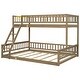 preview thumbnail 11 of 48, Wood Bunk Bed Convertible Daybed Sofa Bed with Ladder