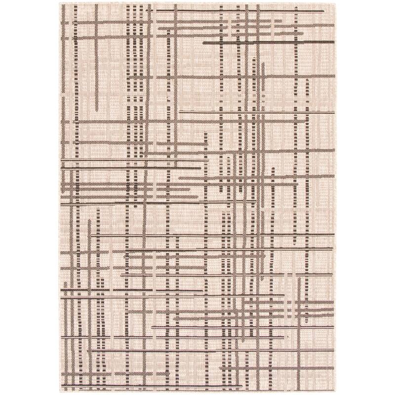 ECARPETGALLERY Sisal Burburry Tropical Rug - 7'10" x 10'2" - Silver/ Black