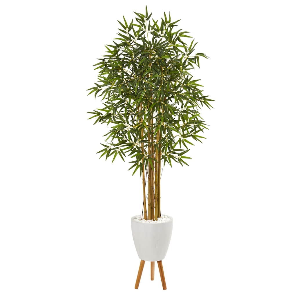 74In Artificial Bamboo Tree Indoor - Realistic Green Plant Decor for Home Office Living Room - 61 Inches and Over