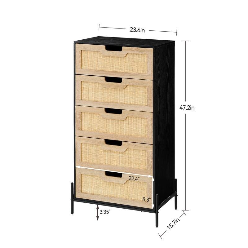 Rattan chest of drawers
