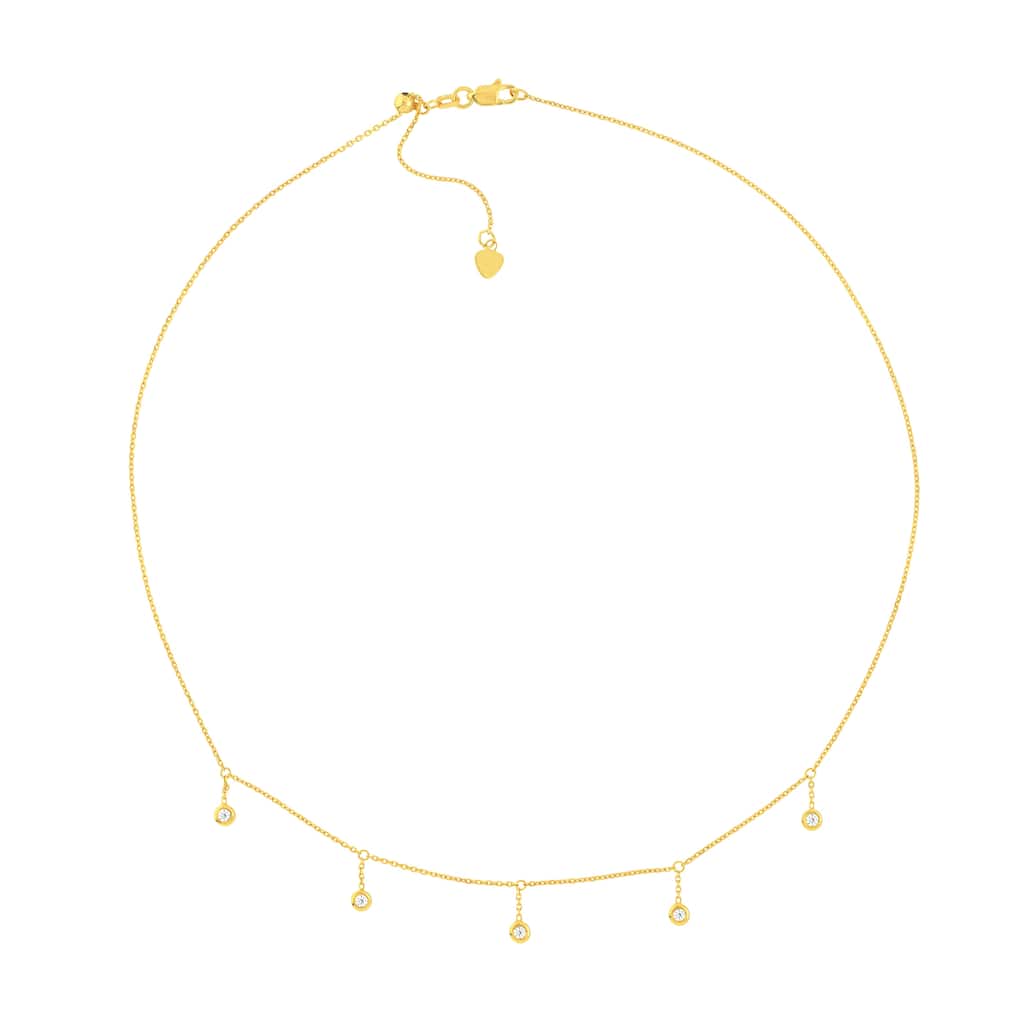 Marquee Jewels 14K Yellow Gold 1/6 CTW Diamond Bezel Drop Necklace