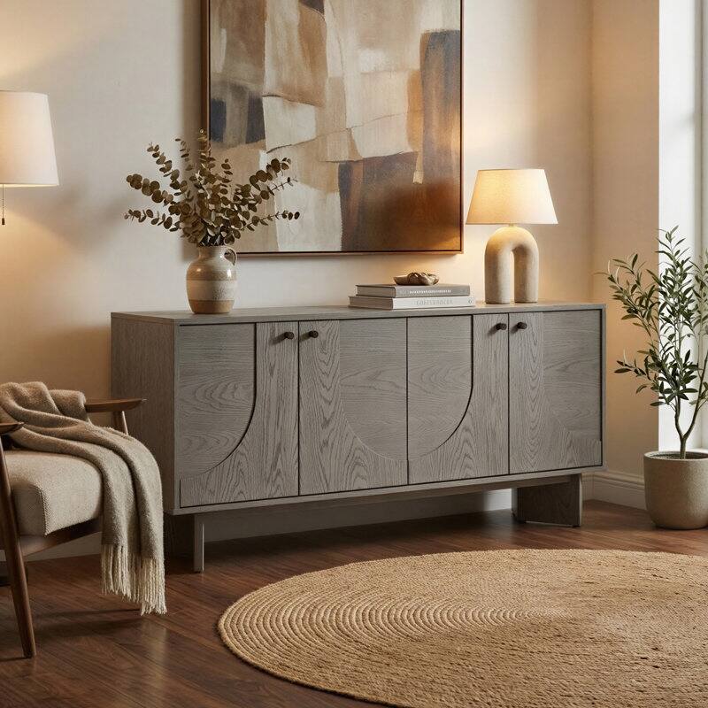 Studio London Modern Sideboard Oak Storage Cabinet and Buffet Console