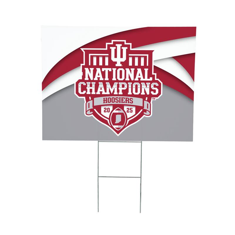 24 in. x 18 in. Indiana University CFP National Champions Coroplast Yard Sign - 5 in. x 1 in. x 5 in.