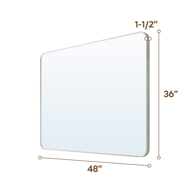 Modern Bathroom Rectangular Wall Mounted Anodized Aluminum Framed Vanity Mirror