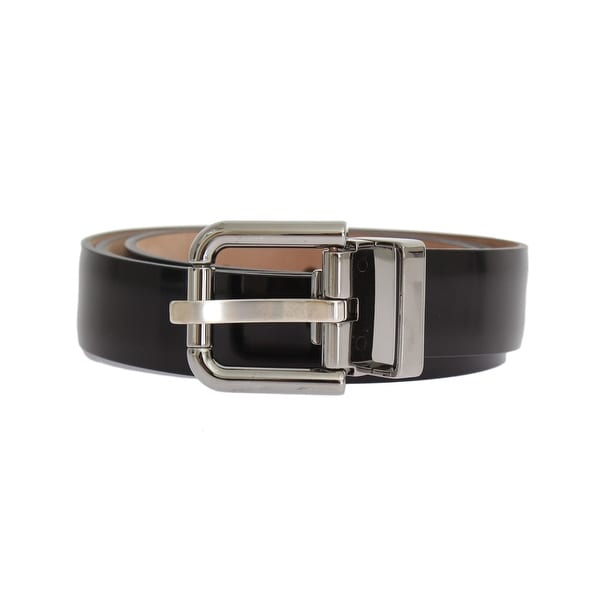 Shop Dolce & Gabbana Black Leather Silver Buckle Belt - 85-cm-34-inches - Overstock - 25628968