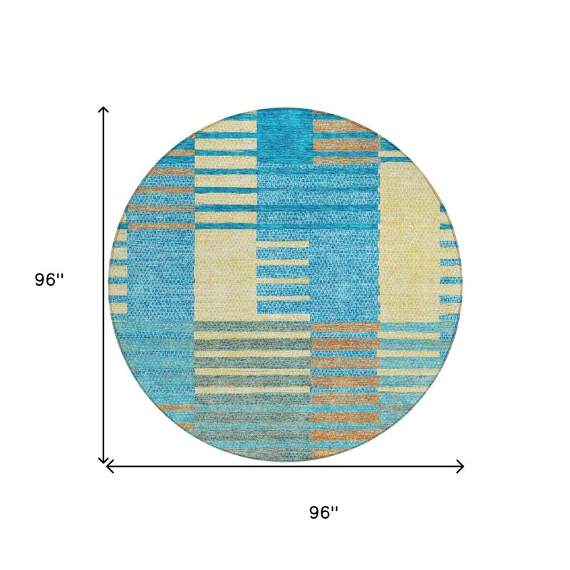 HomeRoots Striped Modern Rectangle Outdoor Rug