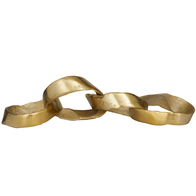 Aluminum Metal Chain Sculpture - Black, Gold, Silver