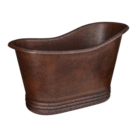 52-in Hammered Copper Single Slipper Bathtub in Oil Rubbed Bronze (BTS52DB)