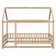 preview thumbnail 33 of 50, Twin Size Wooden Bed House Bed with House Roof Frame