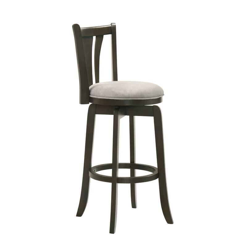 Elle Modern Swivel Bar Stool, Upholstered Counter Height Chair with Wood Frame