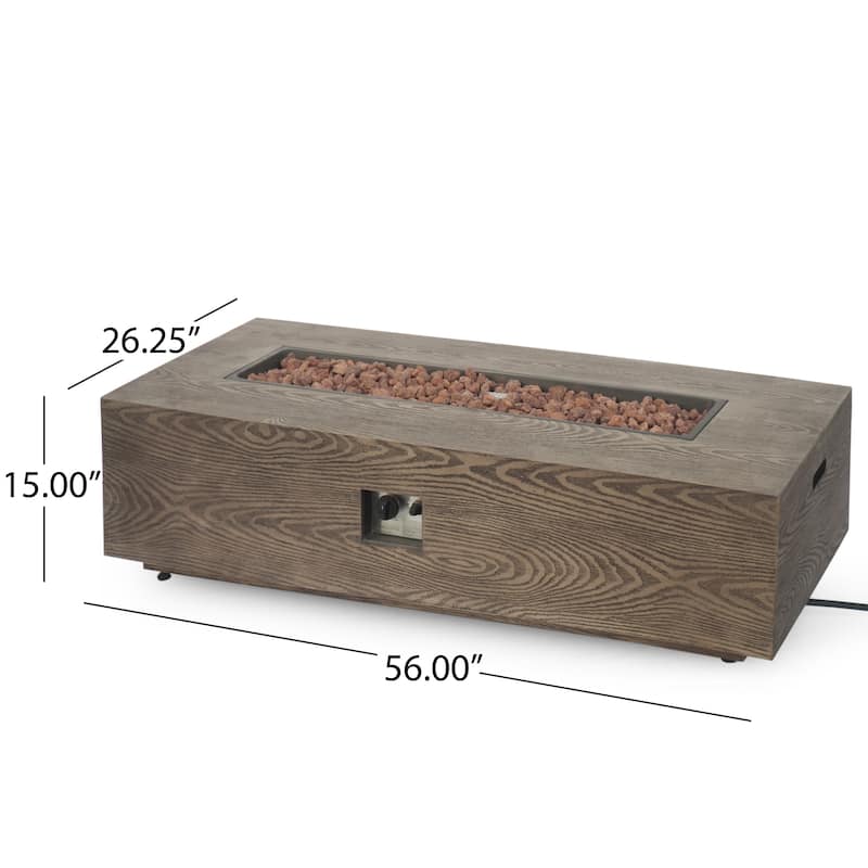 Christopher Knight Home Aidan Outdoor 50,000 BTU Rectangular Fire Pit (Tank Holder Not Included)