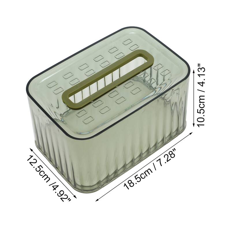 1 Pc Clear Tissue Box Cover for Bedroom Table - Green