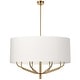 preview thumbnail 1 of 4, 8 Light Incandescent Chandelier, Aged Brass with White Shade White