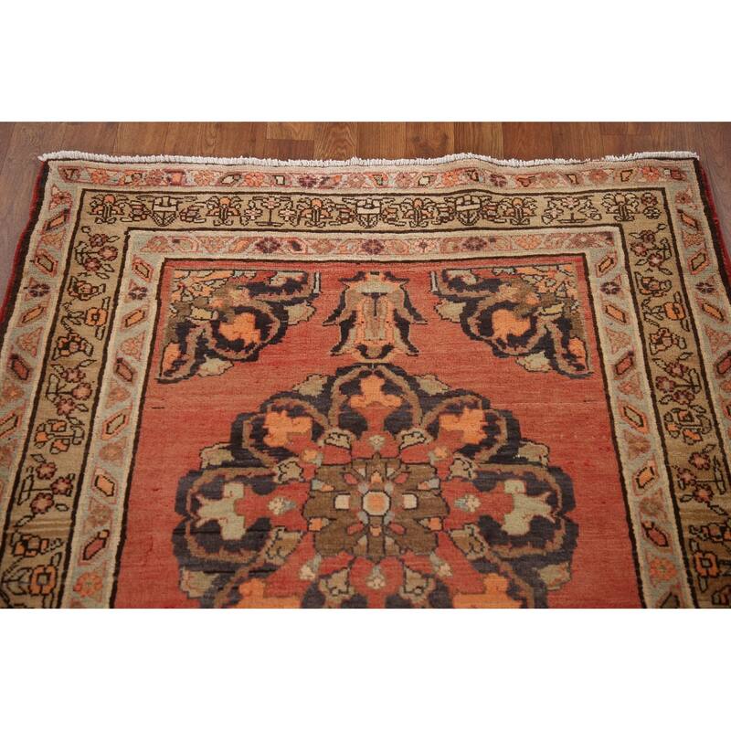 Tabriz Persian Vintage Runner Rug Handmade Wool Carpet - 3'8"x 11'4"