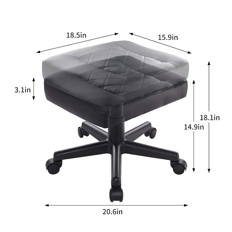Multi-Use Footrest,Stool Adjustable Height Footrest Ottoman with Wheels, Ergonomic Foot Stool for Home Office