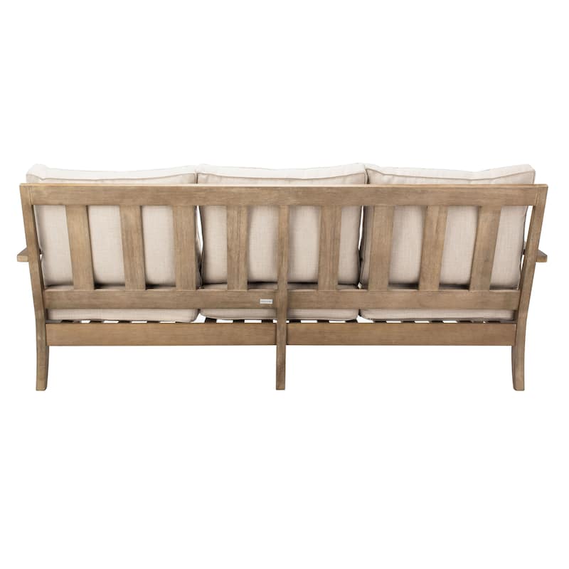 SAFAVIEH Couture Martinique Wood Patio Sofa - 82"W x 35"D x 32"H