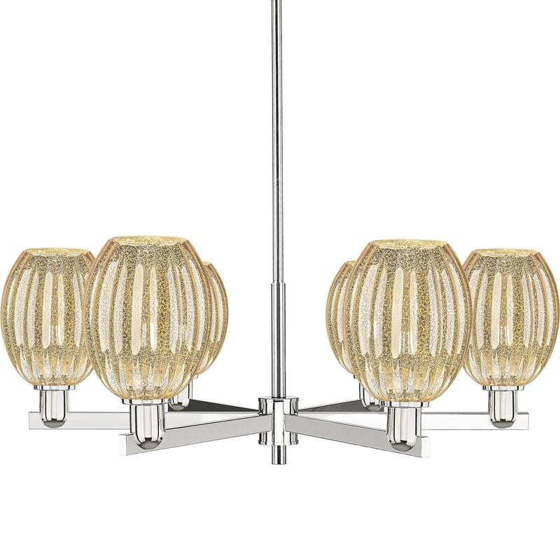Innovations Lighting 716-6CR-13-24 Preston Chandelier Preston 6 Light - Polished Nickel / Mercury