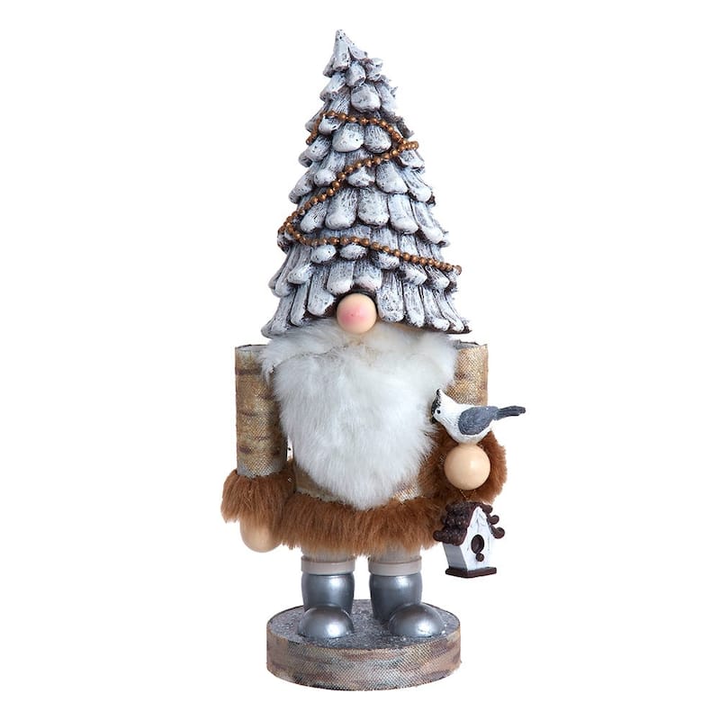 Kurt Adler 10-Inch Wooden Rustic Glamour Gnome Nutcracker - Multicolored