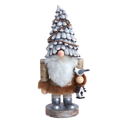 Kurt Adler 10-Inch Wooden Rustic Glamour Gnome Nutcracker - Multicolored