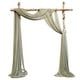 preview thumbnail 1 of 10, 3 Panels Wedding Arch Draping Fabric, 2.5x19.5 ft Chiffon Draping Fabric, Wedding Arbor Drapery for Ceremony Reception Green