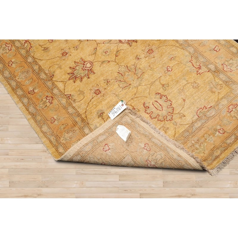 Hand Knotted Chobi Peshawar Beige Persian Wool Traditional Area Rug - 4' 7'' x 12' 5''