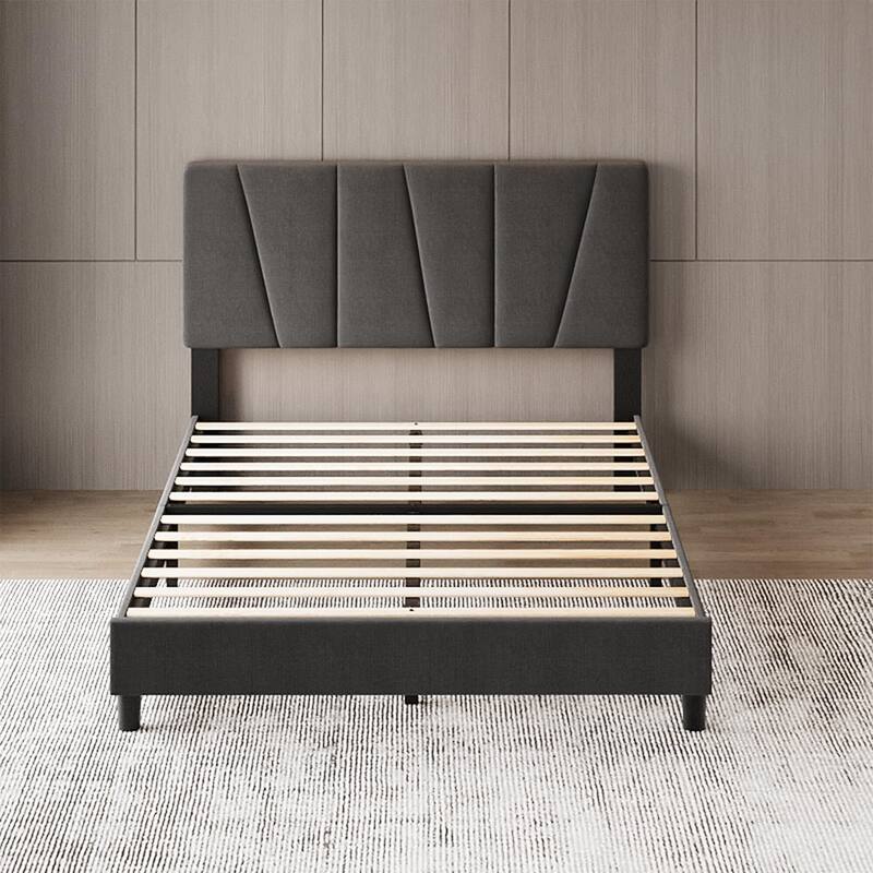 Bed Frame with Adjustable Headboard