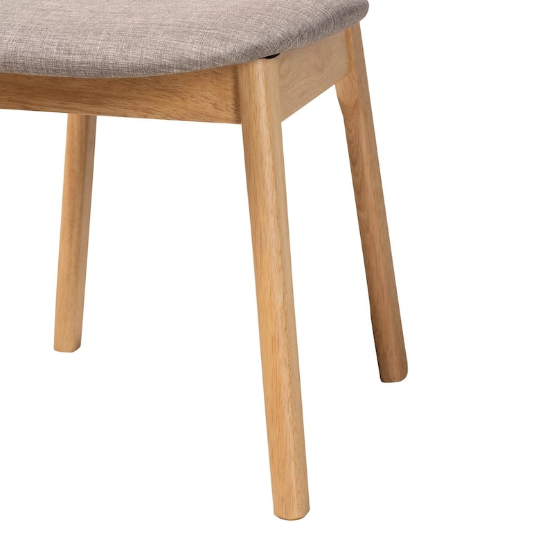 Dining Chair Set 2-Piece Southwestern Grey Fabric Wood Kitchen Chairs