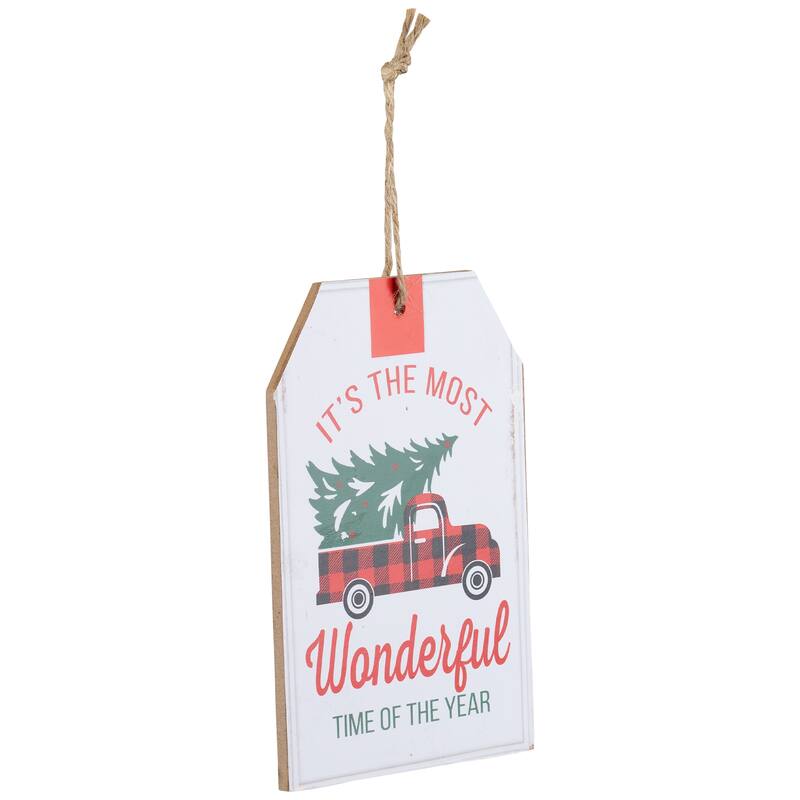 Most Wonderful Time of the Year Christmas Tag Ornament - 6"
