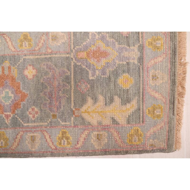 ECARPETGALLERY Hand-knotted Modern Oushak Sage Wool Rug - 7'11 x 9'9