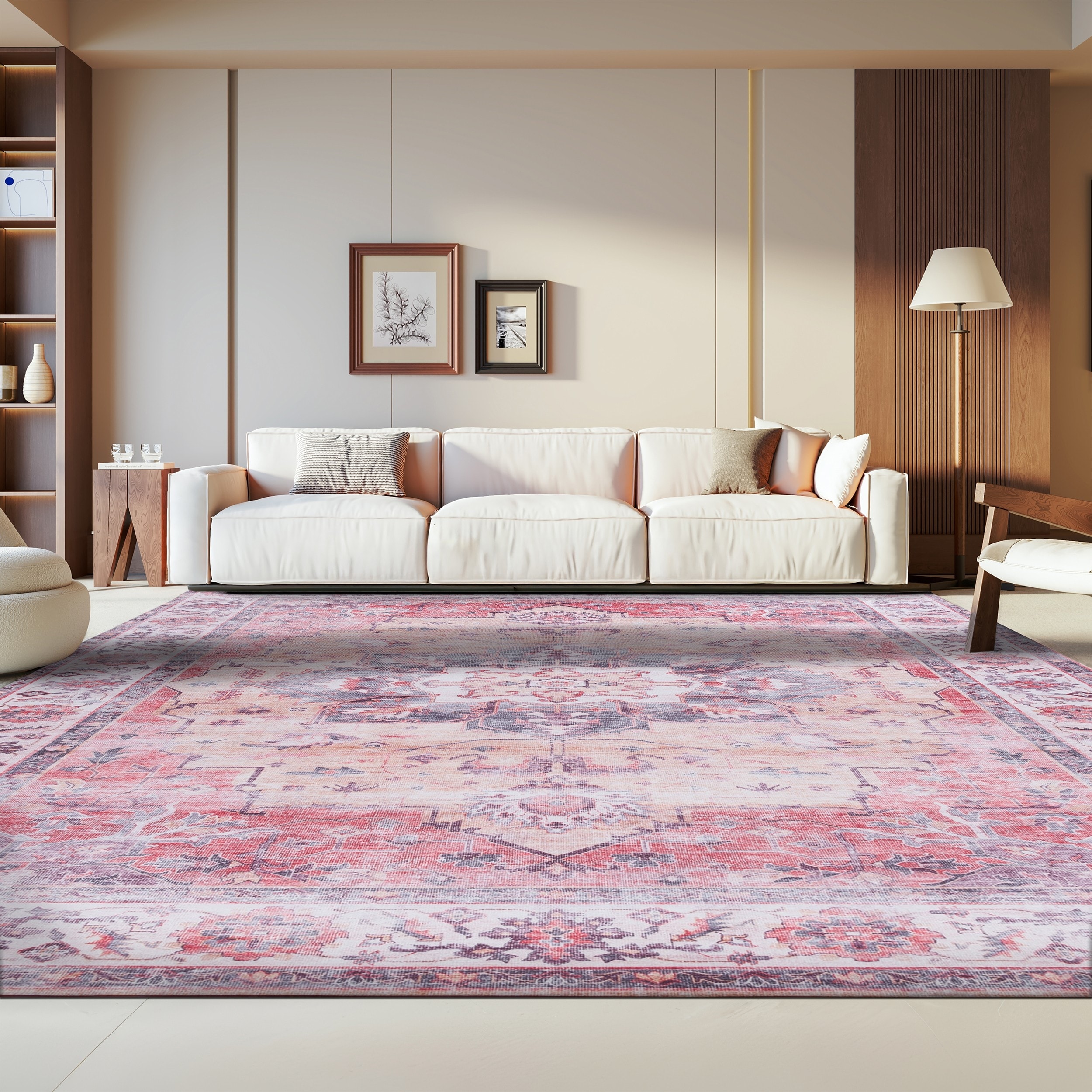 SAFAVIEH Tucson Machine Washable Slip Resistant Celina Traditional Rug