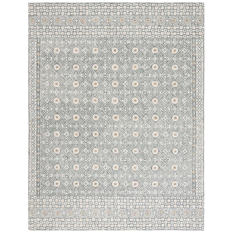 SAFAVIEH Handmade Micro-Loop Reglind Wool Rug - 8' x 10' - Silver/Ivory