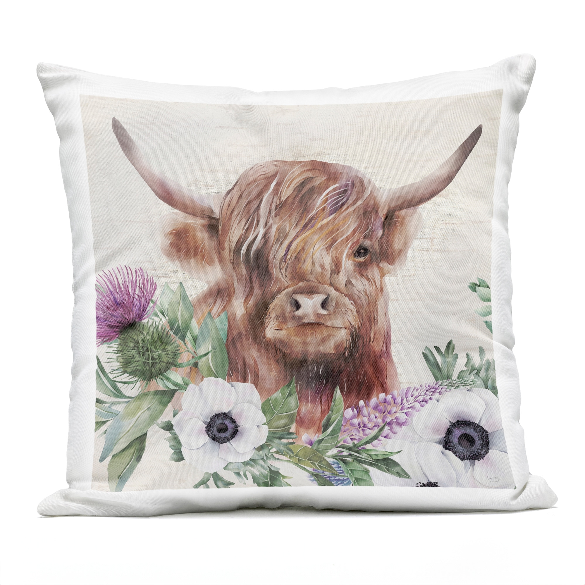 Stupell Penny The Highland Cow Printed Outdoor Throw Pillow Design by Lux + Me Designs