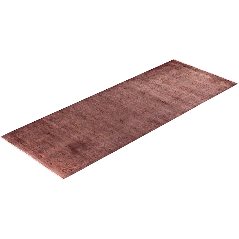 Contemporary Overdyed Wool Hand Knotted Runner - 3' 2" x 8' 4"