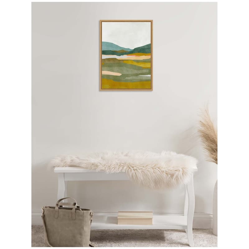Kate and Laurel Sylvie Vibrant Abstract Framed Canvas by Nikita Jariwala