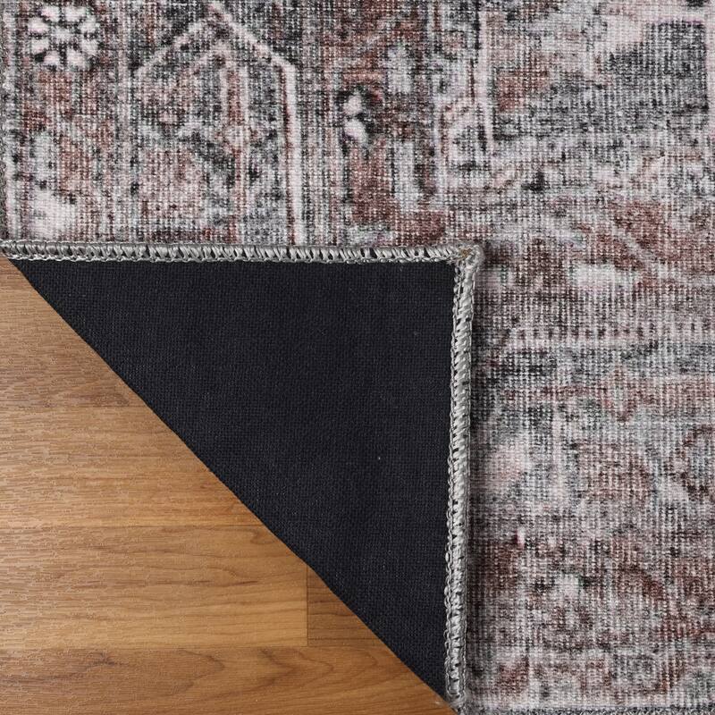 Distressed Floral Medallion Indoor Area Rug or Runner by Superior