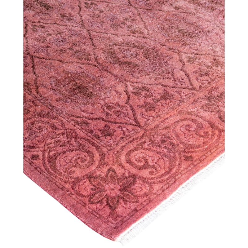 Overdyed One-of-a-Kind Hand-Knotted Area Rug - Pink - 2' 6" x 10' 3"
