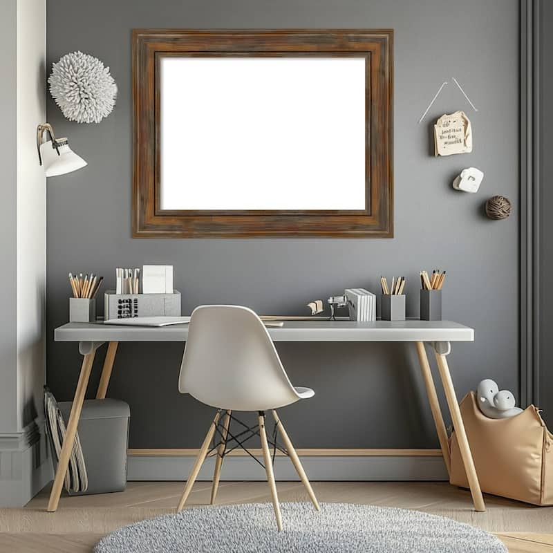 Amanti Art Alexandria Greywash Framed Dry Erase Magnetic Board