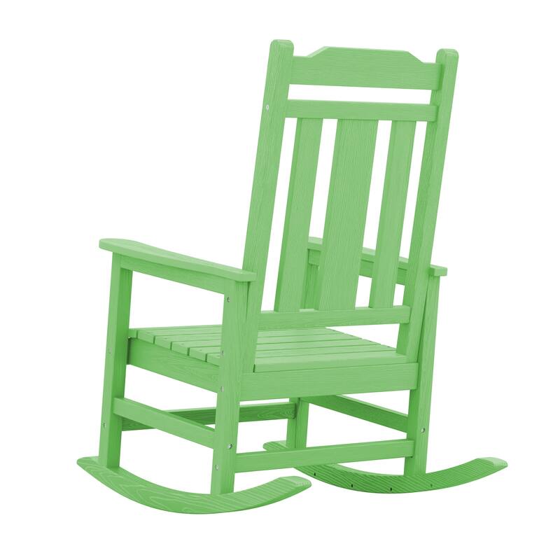 Outdoor Patio HDPE Rocking Chiar, Extra Wide Seat & Backrest