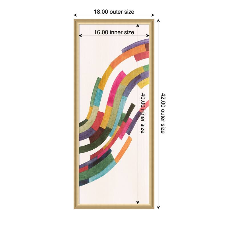 Amanti Art Framed Fabric Pinboard Rainbow Brick Road II by Grace Popp Printed Bulletin Board - Board Size 16 x 40