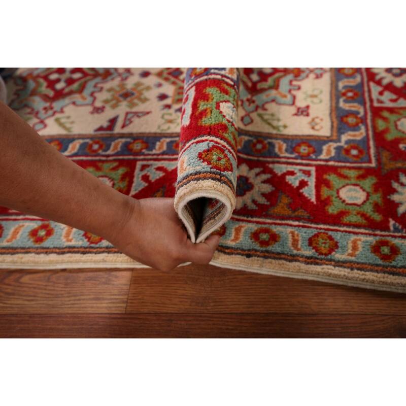 Geometric Kazak Oriental Accent Rug Hand-Knotted Wool Carpet - 2'8" x 4'3"