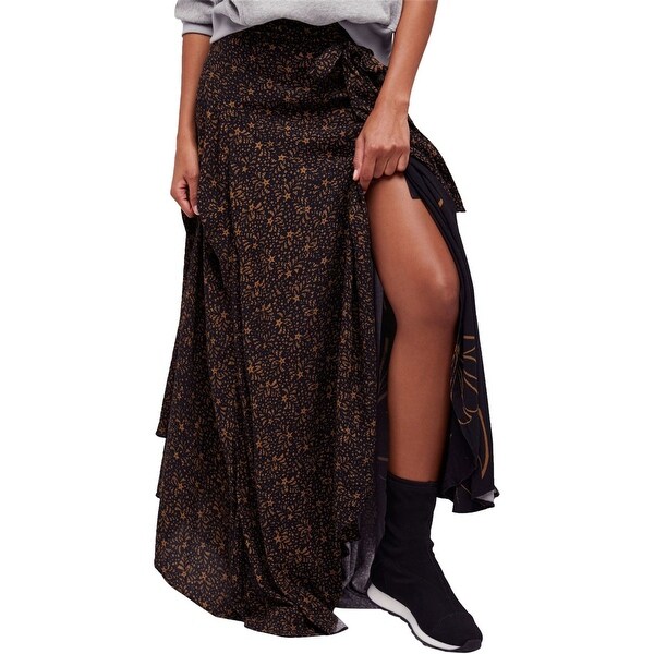 black print maxi skirt