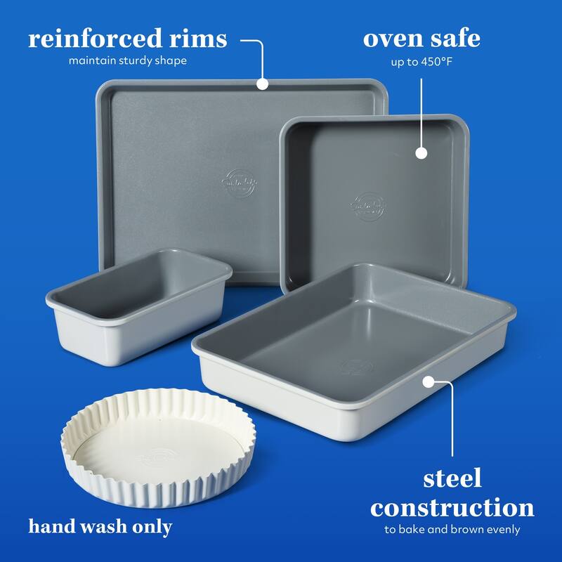 Sur La Table Kitchen Essential Carbon Steel Bakeware Set W/Premium PFA Free Grey Ceramic Nonstick