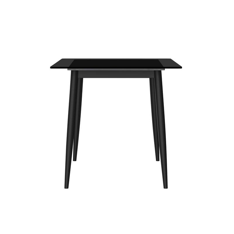 Zayle Rectangular Dining Table with Glass/Sintered Stone Tabletop in Steel