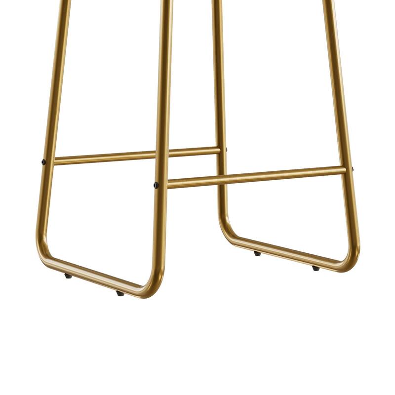 VECELO PU Leather Dining Chairs Set of 2/4/6 Modern Kitchen Island Stools with Backrest & Footrest Counter Height Bar Stools