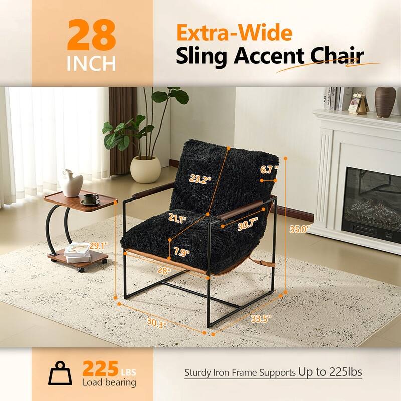 Lazy Chair - Rubber Wood Arms, Iron Frame (Living Room/Bedroom)