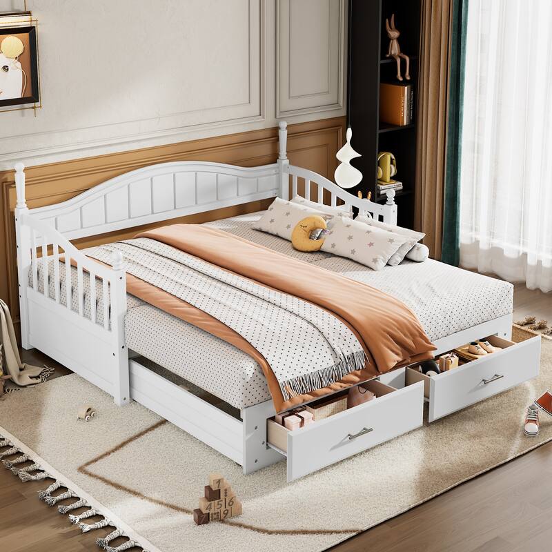 Extendable Daybed with Two Storage Drawers