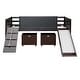 preview thumbnail 6 of 7, Espresso Pine Loft Bed with Climbing Frame, Rope, and Chalkboard - Twin Size with Slide